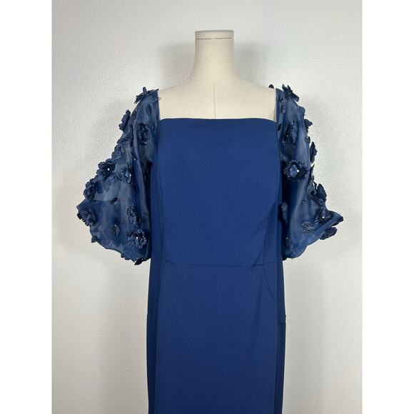 Terani Couture Mother of the Bride Off the Shoulder Gown Navy Blue 18 Formal - Picture 5 of 7